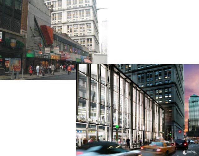 Right now, the Fulton Street station is one of many entrances on the street.  A new transit center would be a "clearly visible, well-lit central access point. "